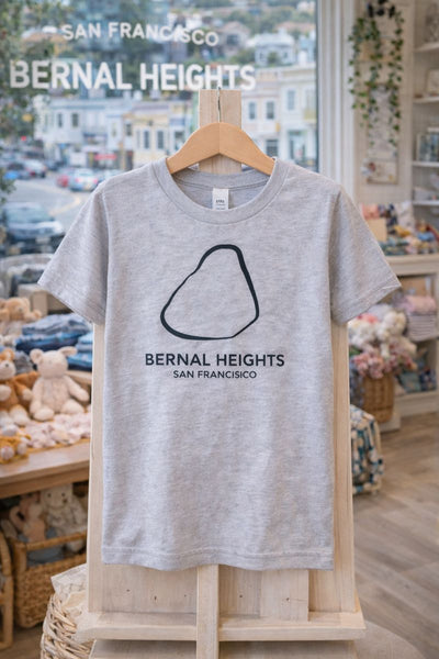 Bernal Heights Rock San Francisco Kids  T-shirt -Gildan Grey