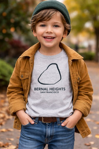 Bernal Heights Rock San Francisco Kids  T-shirt -Gildan Grey