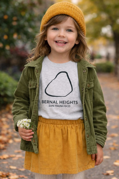 Bernal Heights Rock San Francisco Kids  T-shirt -Gildan Grey