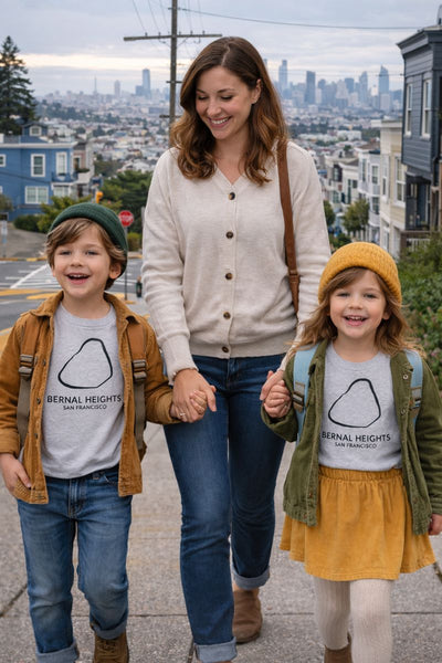 Bernal Heights Rock San Francisco Kids  T-shirt -Gildan Grey