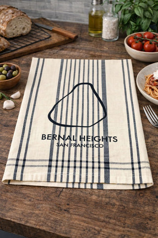Bernal Heights Rock Tea Towel- Burberry Plaid