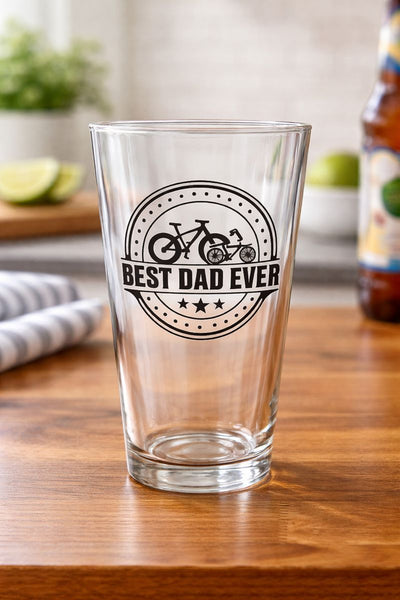 Best Dad Ever Bicycle Pint Glass
