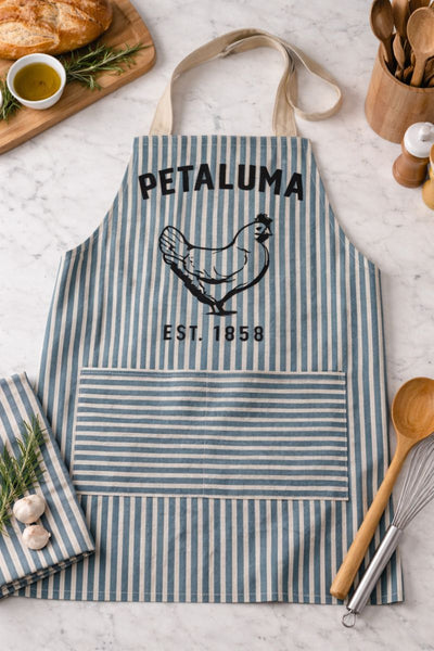 Petaluma Chicken Apron Blue Stripe
