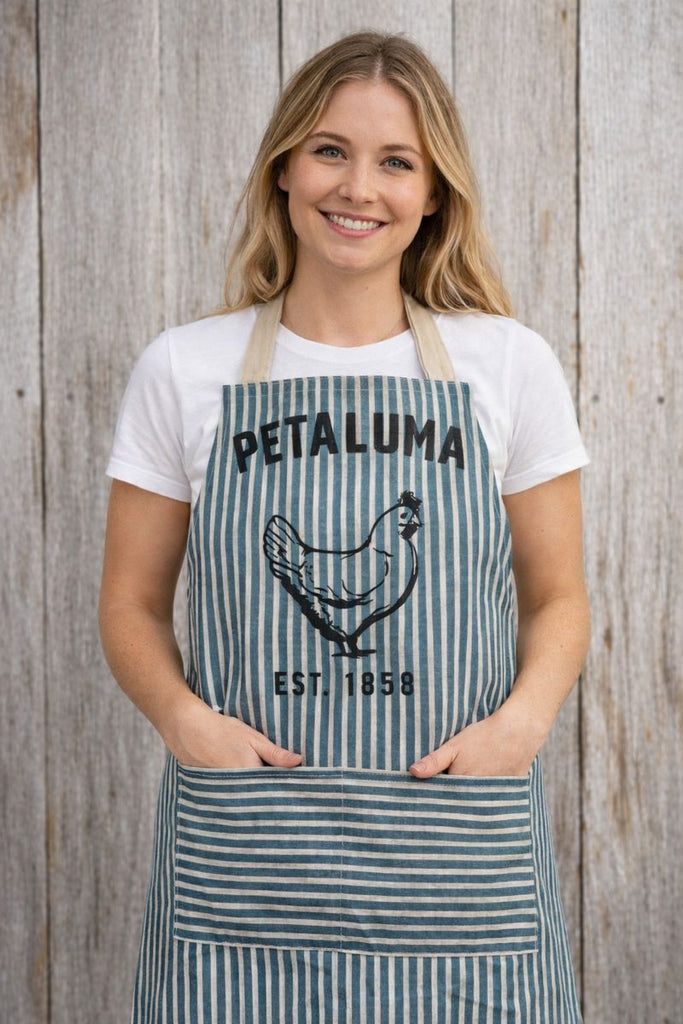 Petaluma Chicken Apron Blue Stripe