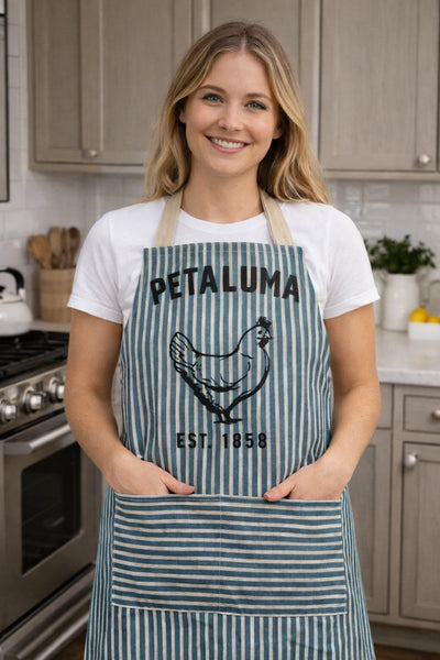 Petaluma Chicken Apron Blue Stripe