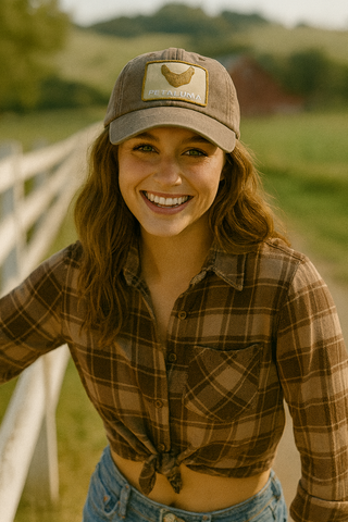 Petaluma Brown Chicken Patch Twill hat - Brown