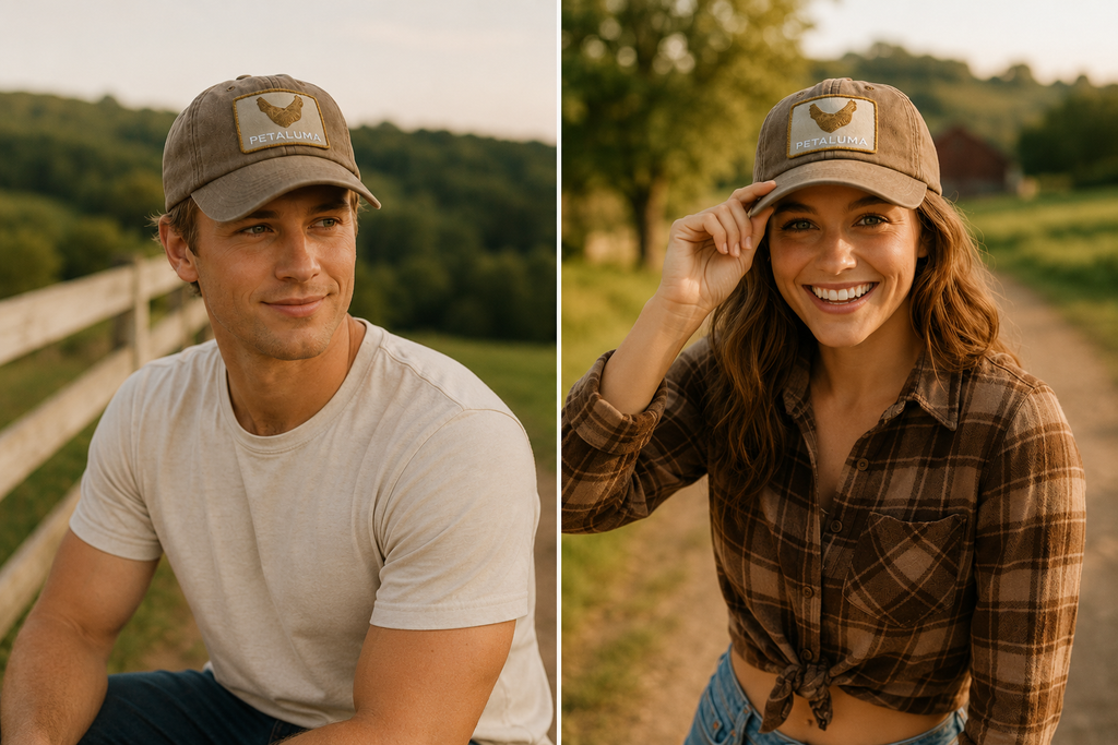 Petaluma Brown Chicken Patch Twill hat - Brown