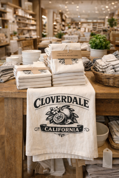 Cloverdale California Citrus Organic Flour Sack Tea Towel 27" x 27"