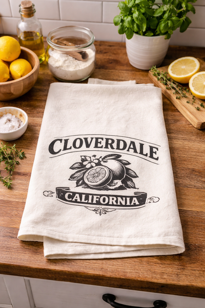 Cloverdale California Citrus Organic Flour Sack Tea Towel 27" x 27"