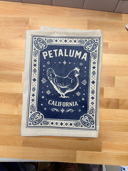 Petaluma Chicken Tea Towel – Blue Bandana Style | Luma Vintage