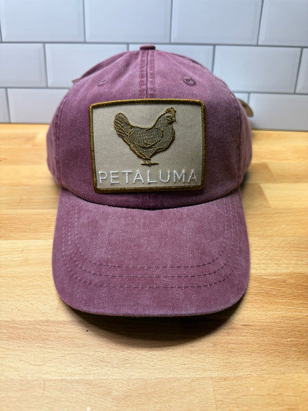 Petaluma Brown Chicken Patch Twill hat - burgundy