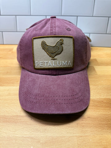 Petaluma Brown Chicken Patch Twill hat - burgundy