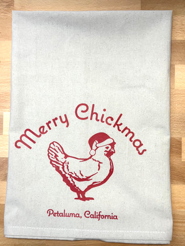 Merry Chickmas Petaluma Organic Tea Towel