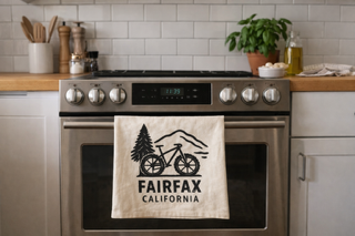 Fairfax California Mountain Bike Tea Towel- Organic Flour Sack