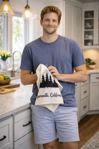 Guerneville California Redwood Tree Organic Flour Sack Tea Towel