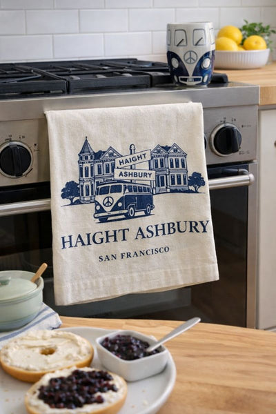 Haight Ashbury VW Bus Organic Flour Sack Tea Towel 27" x 27"