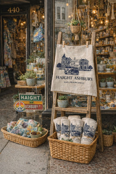Haight Ashbury VW Bus Organic Flour Sack Tea Towel 27" x 27"