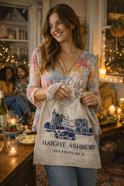 Haight Ashbury VW Bus Organic Flour Sack Tea Towel 27" x 27"