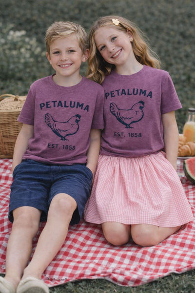Maroon Kids Luma Vintage Petaluma Chicken Shirt