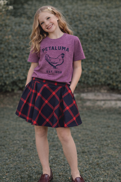 Maroon Kids Luma Vintage Petaluma Chicken Shirt