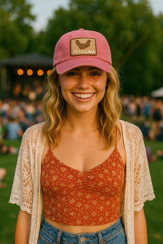 Petaluma Brown Chicken Patch Twill hat - Hot Pink