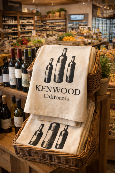 Kenwood California Tea Towel – Wine Country Kitchen Towel – Sonoma Gift – Vineyard Decor – Wine Lover Gift – Housewarming Hostess Gift