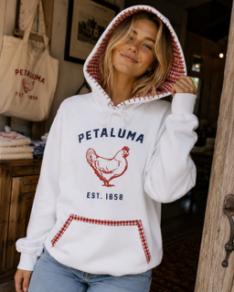 Petaluma Chicken Red Gingham Hoodie