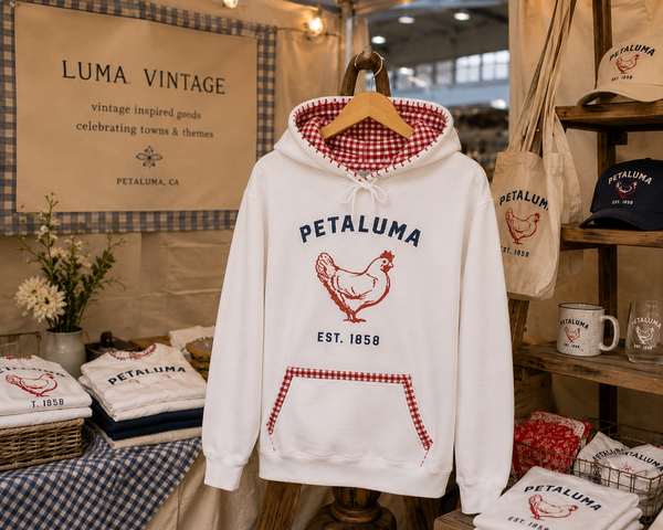 Petaluma Chicken Red Gingham Hoodie