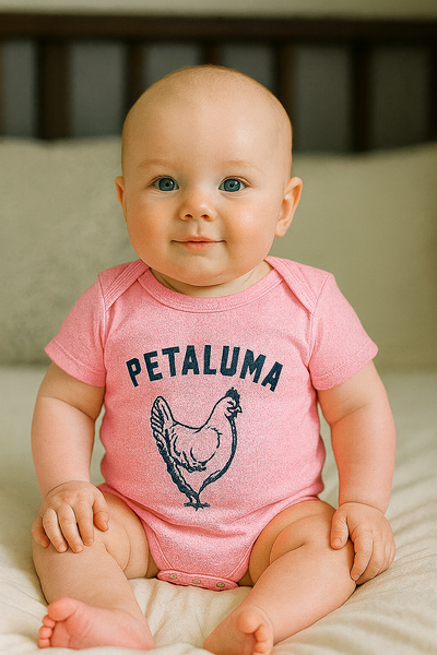 Luma Vintage Petaluma Chicken Onesie-Pink