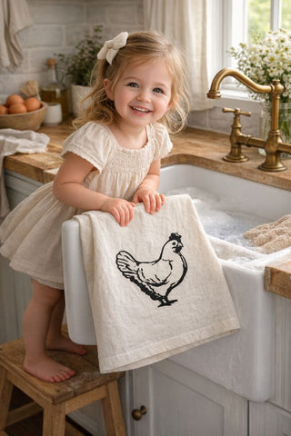 Chicken Tea Towel- Organic Flour Sack