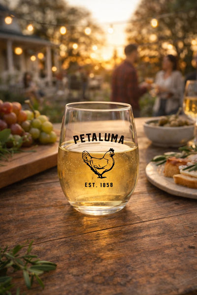 Luma Vintage Wine Glass with Petaluma Chicken 15 oz