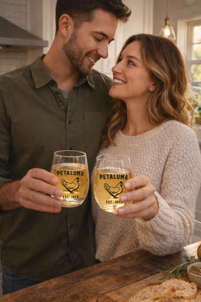 Luma Vintage Wine Glass with Petaluma Chicken 15 oz