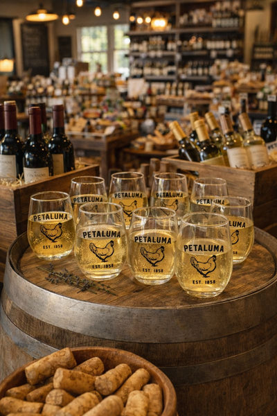 Luma Vintage Wine Glass with Petaluma Chicken 15 oz