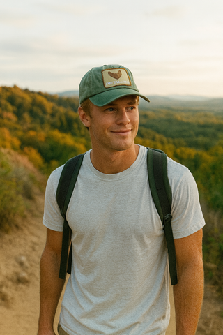 Petaluma Brown Chicken Patch Twill hat - Forest