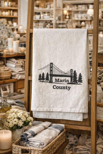 Marin County Organic Flour Sack Tea Towel – 27” x 27” California Kitchen Towel