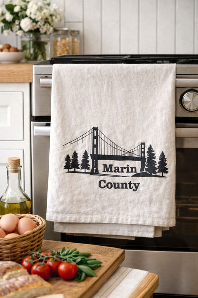 Marin County Organic Flour Sack Tea Towel – 27” x 27” California Kitchen Towel