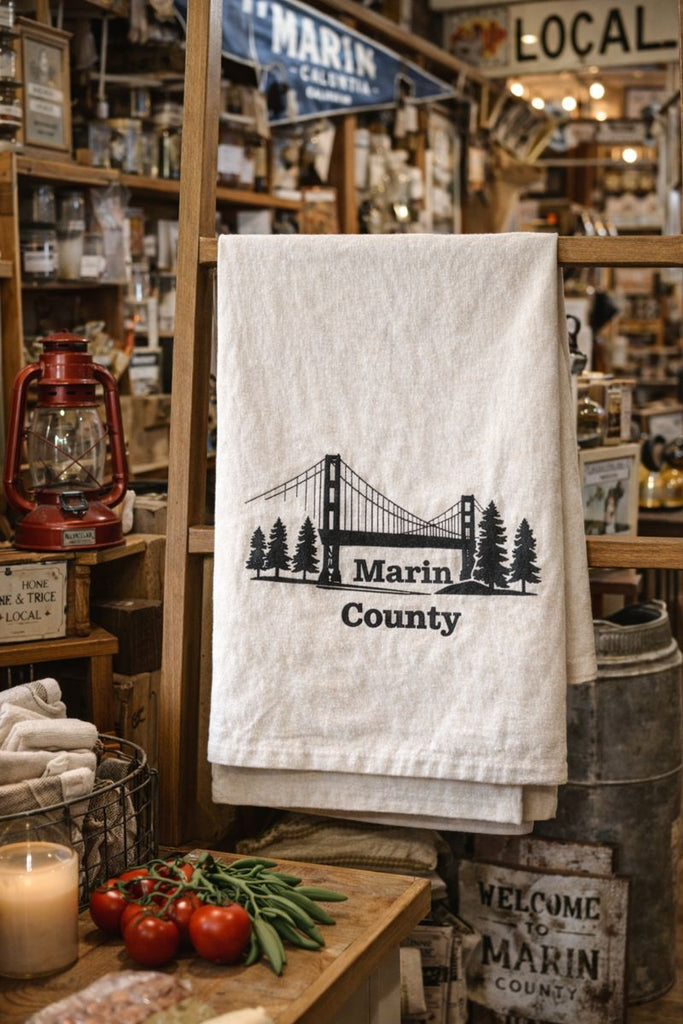 Marin County Organic Flour Sack Tea Towel – 27” x 27” California Kitchen Towel