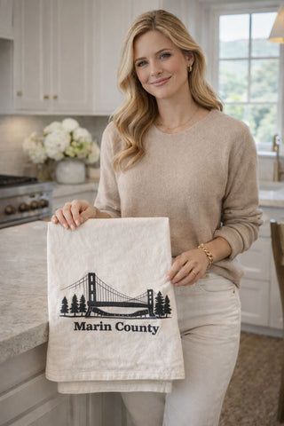 Marin County Organic Flour Sack Tea Towel – 27” x 27” California Kitchen Towel