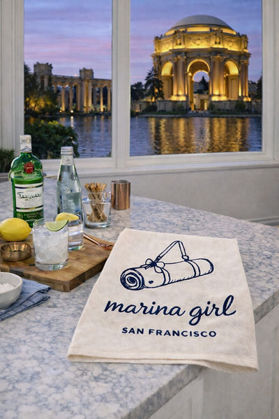 Marina Girl Yoga Mat Tea Towel- Organic Flour Sack 27" x 27"