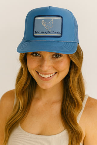 Petaluma Chicken Patch Foam Trucker Hat, Cobalt