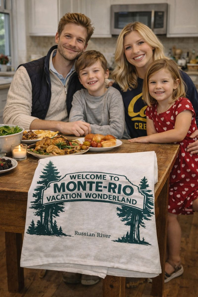 Monte Rio California Sign Flour Sack Tea Towel 27" x 27"