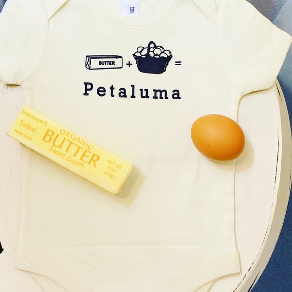 Butter + Eggs = Petaluma Onesie-Natural