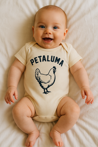 Luma Vintage Petaluma Chicken Onesie-Natural