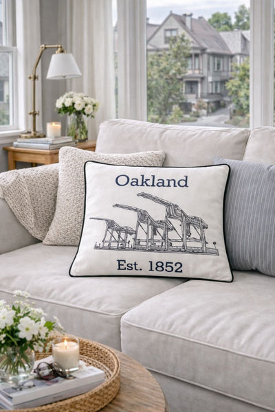 Embroidered Oakland  Pillow Cover by Luma Vintage