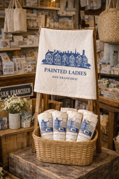 Painted Ladies San Francisco Organic Flour Sack Tea Towel 27" x 27"