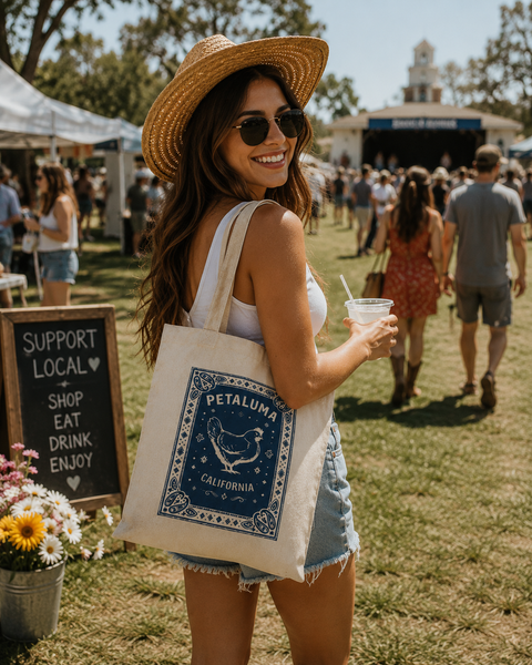 Petaluma Chicken Bandana Simple Market Tote Bag