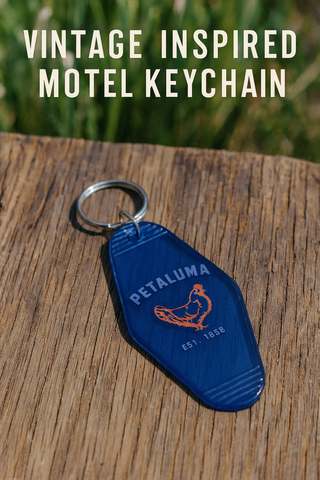 Petaluma Chicken Vintage Motel Keychain
