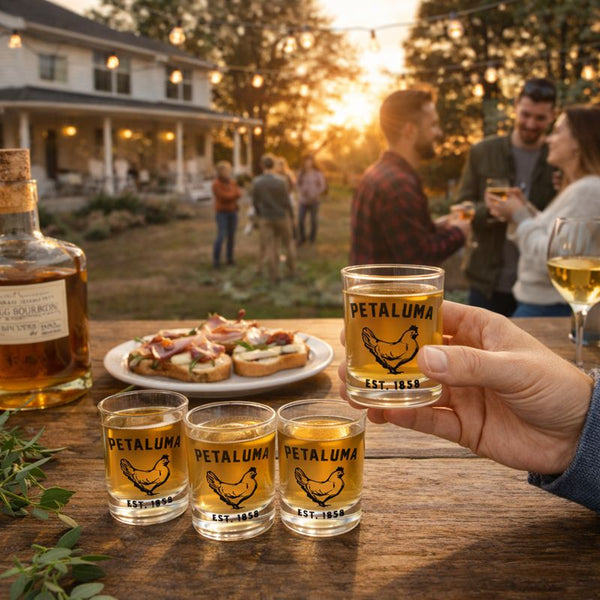 3.5 oz Petaluma Chicken Shot Glass