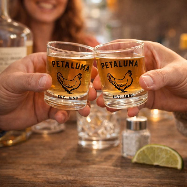 3.5 oz Petaluma Chicken Shot Glass