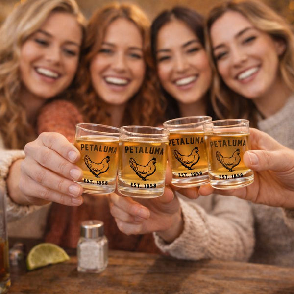 3.5 oz Petaluma Chicken Shot Glass